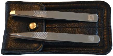 Tweezers - Professional Quality 2-In-1 Tweezers Kit! Perfect For Eyebrows, Manicure & Pedicure, Love It Or Your Money Back! Includes Sharp Tweezers for Splinter or Ingrown Hair Removal and Incredible Slant Tip Tweezers for Facial Hair Eyebrow Shaping and Fine Hairs. Unique "Z" Grip provides Superior Comfort and Control. Tool Set For Travel Or Grooming, Stainless Steel Two Piece Kit, Bonus Case ($6.99 Value) FREE! Makes A Perfect Gift!