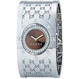 Gucci 112 Twirl Rotating 37 Diamond Brown Steel Ladies Watch YA112416 by Gucci
