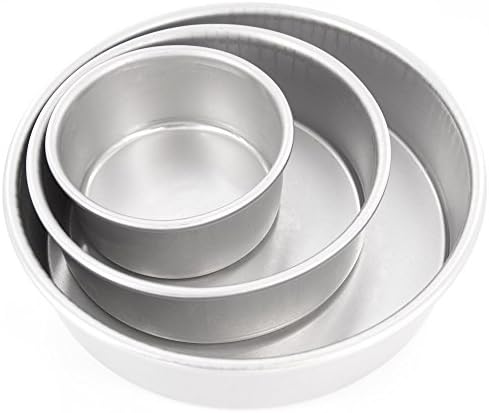 Cake Pan Set of 3, Round 2 Inches (4", 6", 8") by Magic Line