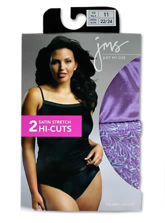 Just My Size M6SSF1 Just My Size Satin Stretch Hi-Cut Brief