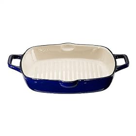 KitchenAid 12-Inch Cast-Iron Square Grill Pan, Blue by KitchenAid