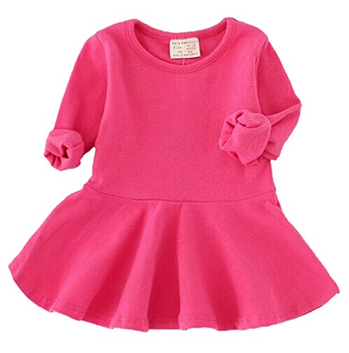 EGELEXY Baby Girls' Long Sleeve Cotton Ruffle Top Dress