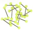 6MM Glow in the Dark Bubble Ball Barbells - Green - 16MM Length - 14G - Sold Individually