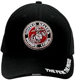 Black Deluxe Low Profile USMC Globe & Anchor Cap