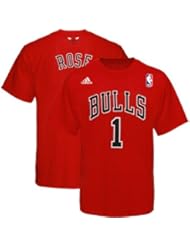 Sports: Derrick Rose #1 Chicago Bulls NBA Youth Game Time Player T-shirt Red (Youth Medium 10/12) - Adidas