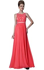 Lace Draped Chiffon/Polyester Sleeveless Evening Dress/Bridesmaid Dress/Prom Dress/Party Dress/Wedding Dress 