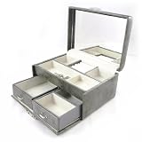 Coffret &agrave; Bijoux "Vivaldi" gris carbone vintage