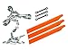 Microheli CNC Triple Orange Plastic Blades Conversion Set - Blade 230S / 230S V2