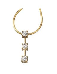 14K Yellow Gold Three-Stone Diamond Pendant - 0.75 Ct. -- LIFETIME WARRANTY