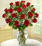 Valentine's Day Flowers by 1-800-Flowers - Rose Elegance Premium Long Stem Red Roses - 18 Stems Red Roses