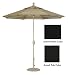 9' Crank Tilt Patio Market Umbrella - Black: Black