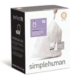 simplehuman Custom Fit Trash Can Liner Q, 50-65 L / 13-17 Gal, 50-Count Box