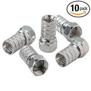 Paladin Tools 9695 RG6 Cable TV F Twist-On Connector for Cable TV, 10-Pack by 