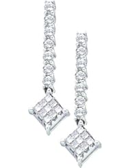 0.51CTW PRINCESS ROUND DIAMOND LADIES FASHION EARRINGS