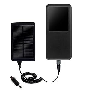 Solar Powered Rechargeable External Battery Pocket Charger for the iRiver E30 – uses Gomadic TipExchange Technology