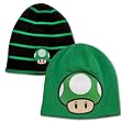 Mens Bioworld Super Mario Bros. Green Mushroom Reversible Beanie Hat