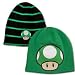 Mens Bioworld Super Mario Bros. Green Mushroom Reversible Beanie Hat