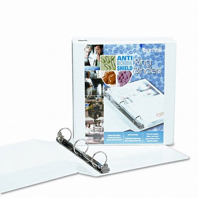 Samsill Antimicrobial View Binder with Locking Round Rings, 3 Inch, White (18287)