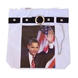 New President Obama Waving Canvas Belt Loop Tote Bag - White