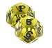 Set of 2 Transparent polyhedral dice - 12 sided 22mm - Yellow