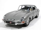1961 Jaguar E Coupe diecast model car 1:18 scale die cast by Burago - Silver 12044