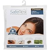SafeRest Premium Hypoallergenic Bed Bug Proof Zippered Waterproof Pillow Protector (1) Standard Size