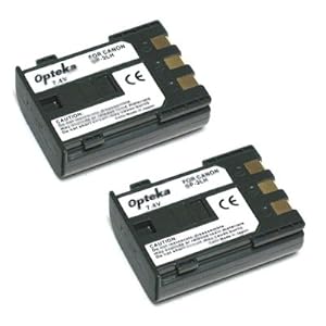 2 Canon NB-2LH Replacement Batteries 900mAh Each High Capacity Li-ion Battery Packs for Canon EOS Digital Rebel Digital Rebel XT XTI 350D 400D Canon Powershot G7 G9 S40 S50 S60 S70 S80 Canon VIXIA HG10 HV20 HV30 HV40