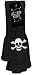  : WHITE SKULL ON BLACK FINGERLESS KNIT GLOVES