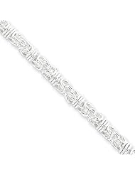 4mm, Sterling Silver, Fancy Byzantine Chain, 24 inch