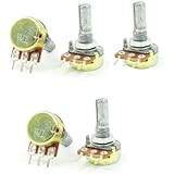 uxcell&reg; B10K 10K Ohm Adjustment Single Linear Rotary Taper Potentiometer 5 Pcs