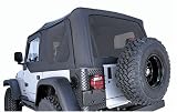 Rampage 99515 Soft Top, OEM Replacement, w/ Door Skins, 97-06 Jeep Wrangler, Denim Black w/ Tint Windows