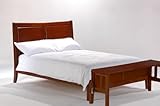 Saffron Full Platform Bed w/ Cherry Finish plus Footboard Bench
