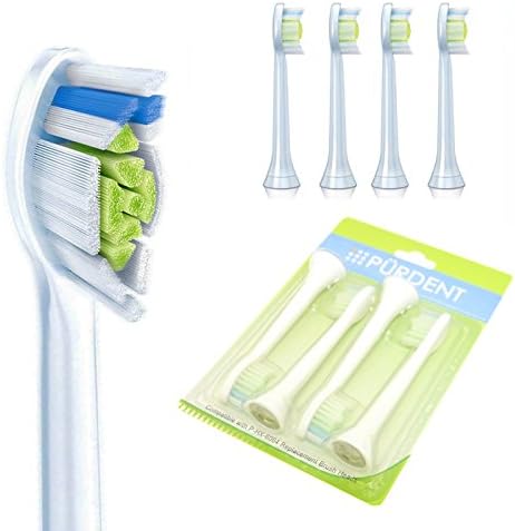 Purdent Electric Tooth Brush Heads Generic Replacement for Philips DIAMOND CLEAN FLEXCARE Soft Bristles 4pcs