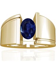 14K Yellow Gold Oval Cut Blue Sapphire Solitaire Ring (GIA Certificate)