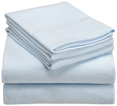 Pinzon 170-Gram Silky-Soft Flannel Queen Sheet Set - Aqua