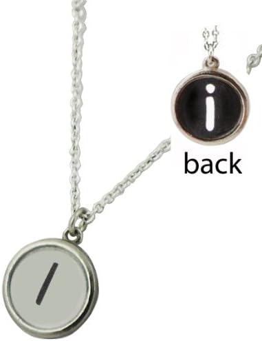 REVERSABLE 'Typewriter Key" Initial Monogram Necklace Choose your Letter (I)
