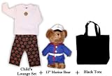 Semper Fi Marine Corp Bear And Child Pj Gift Set