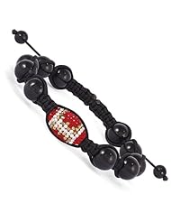 Swarovski Elements San Francisco Spirit Football & Onyx Macrame Bracelet