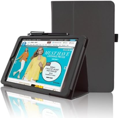 Jusun E FUN Nextbook 7.85" (Nextbook 8) Quad Core 8GB Memory Tablet 2014 Release((NX785QC8G) PU Leather Folio Stand Protective Case Cover Skin With Stylus [NOT FIT Premium 8HD](Black)