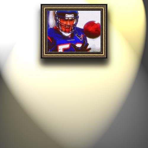 Completely Handpainted American Football Sport Painting, Custom Order FL4050, Oil on Canvas, with Option to Paint Jerry, Brett & Co. from Any Other Favorite Photograph or Picture, Unframed, Size 18'' x 23