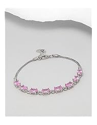 Pink CZ Bracelet In 92.5 Sterling Silver