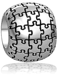 Autism Awareness Puzzle Bead in Sterling Silver