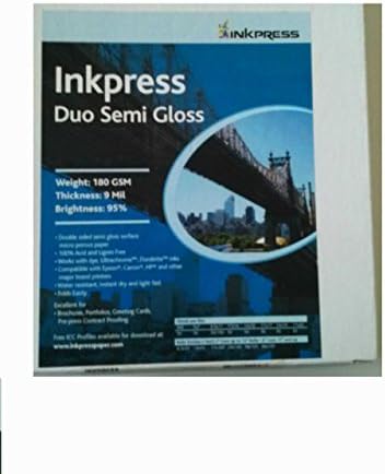 Inkpress Duo Semi Glossy 180 GSM 9 mil 50 Sheets 11" x 17"