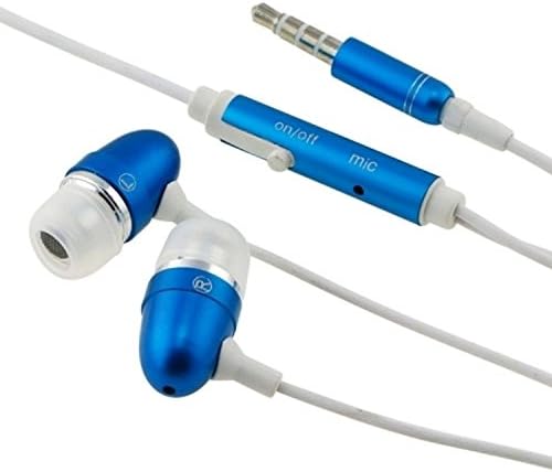 Premium Blue 3.5mm Aluminum Handsfree Stereo Headset Headphone Earphone with Built-in Microphone Remote for Apple Ipod Itouch Iphone 2g 3g 3gs Zune Mp3 Player PDA