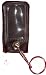 Supple Leather Remote Cover / Case w Key-Ring for Tear-Drop Shaped PYTHON Remote Control Models 7141P 7641P 7642P (BLACK)