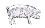 Solid Sterling Silver Pig Brooch Pin