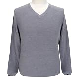 Helmut Lang HL UR 803 CS Grey Silk/Cashmere Men's V Neck Sweater