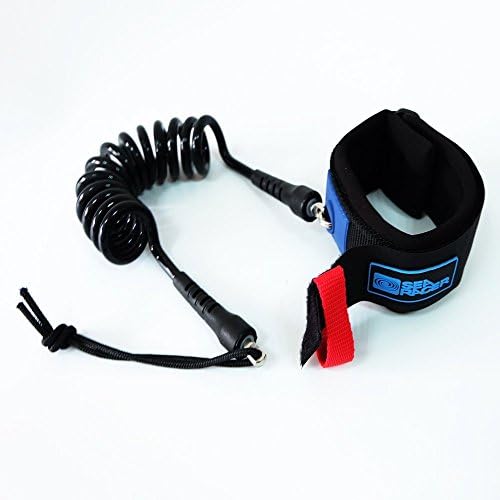 Searacer Coiled Urethane Surfing Bodyboard Leash Black 7mm(1/4") Thick 4' Length