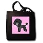 Cute Black Poodle Pink Paw Print Background - Blac&hellip 3dRose