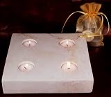 4 Slot cream natural stone Tealight candle holder IASML191 IASNS10